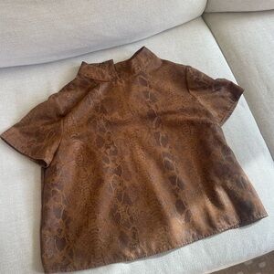 Zara Basic Brown Textured Top